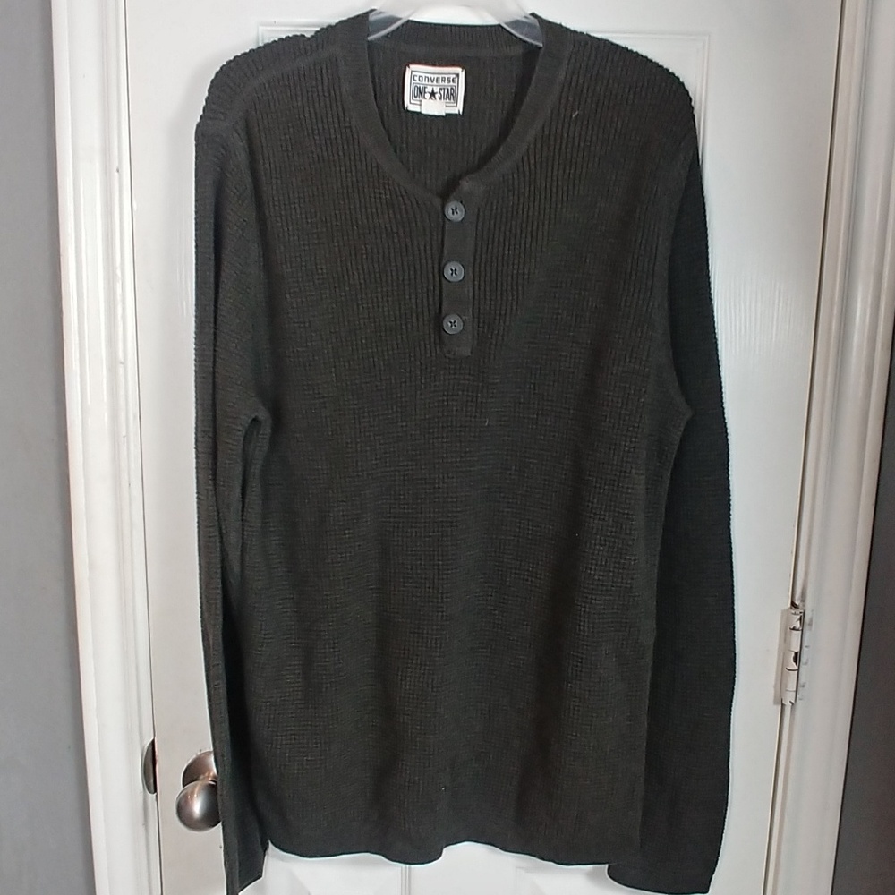 CONVERSE MENS ARMY GREEN LARGE WAFFLE KNIT…